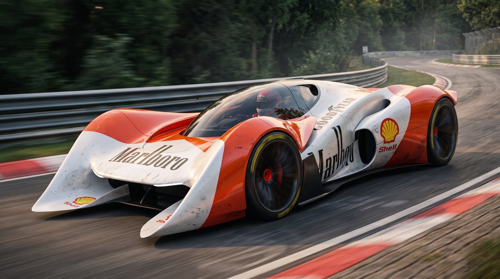 Marlboro livery at speed on track