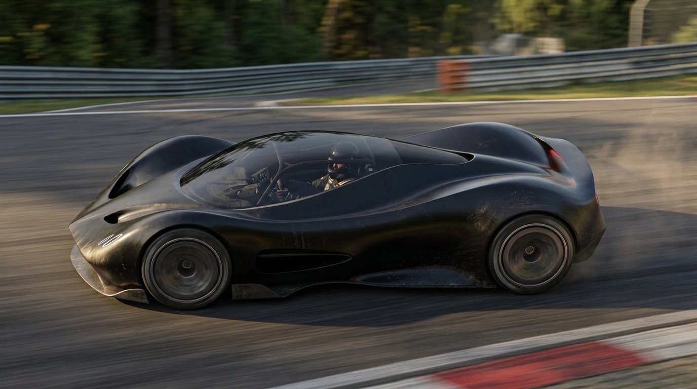 Pagani surface study, side view on track