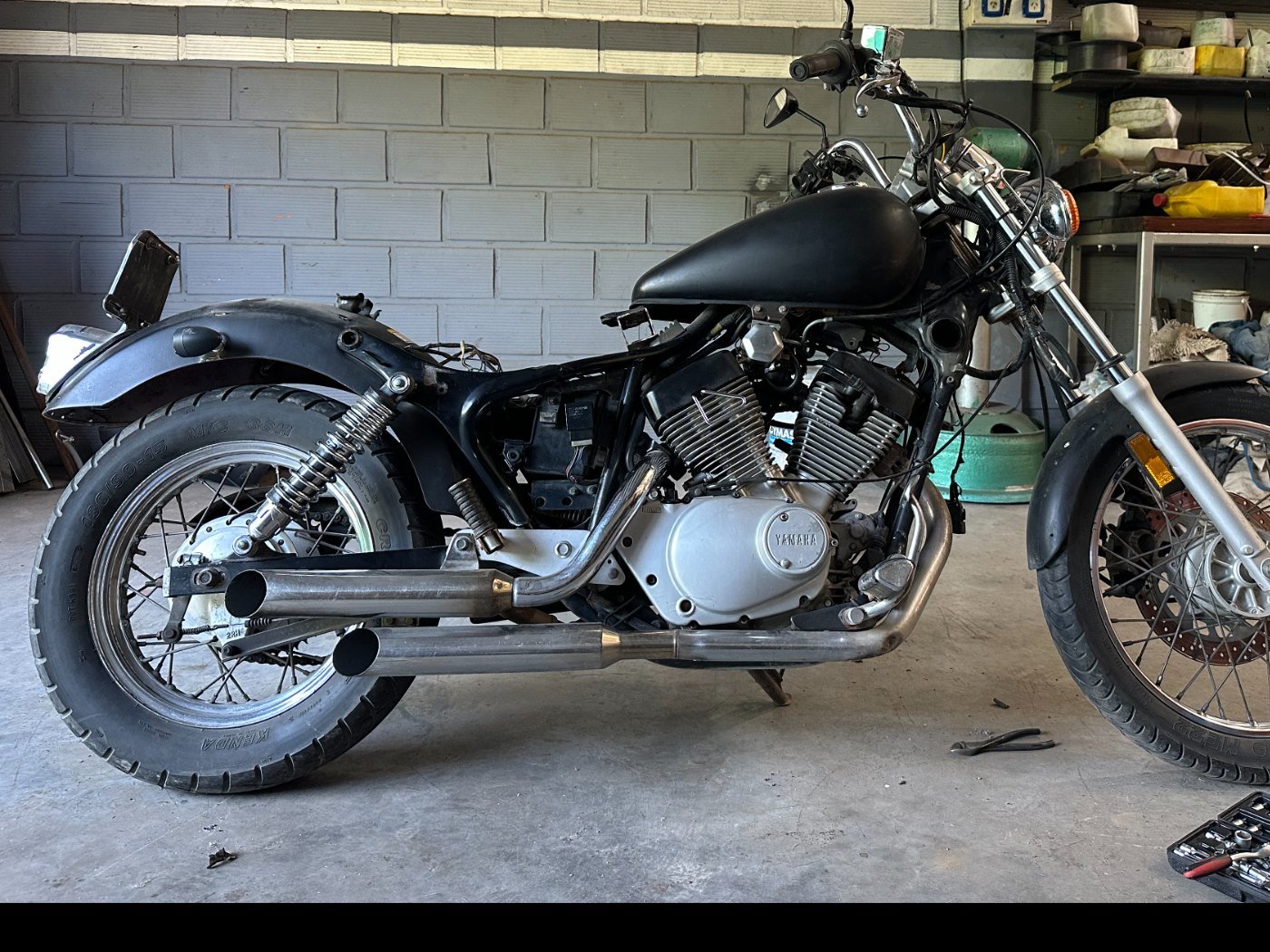 The donor: a 1995 Virago 250, as found
